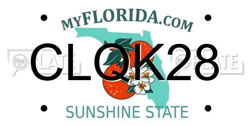 CLQK28 Florida License Plate
