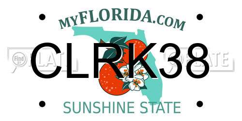 CLRK38 Florida License Plate