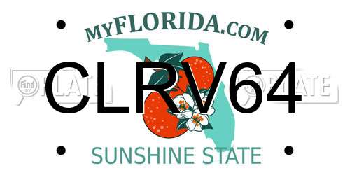 CLRV64 Florida License Plate