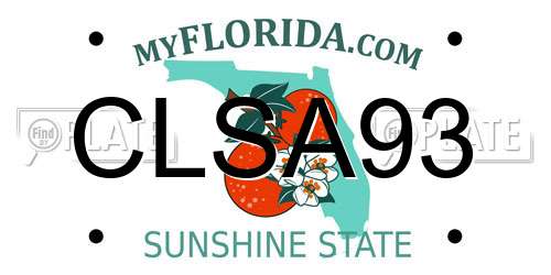 CLSA93 Florida License Plate