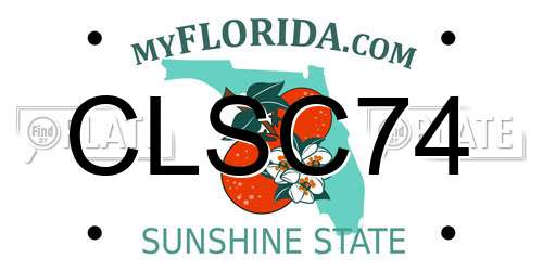 CLSC74 Florida License Plate