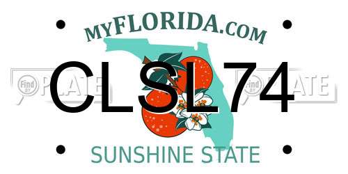 CLSL74 Florida License Plate