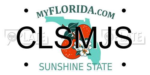 CLSMJS Florida License Plate
