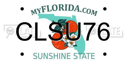 CLSU76 Florida License Plate