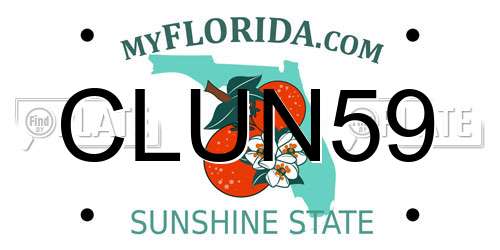 CLUN59 Florida License Plate