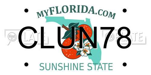 CLUN78 Florida License Plate