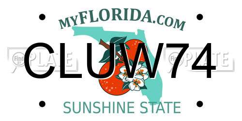 CLUW74 Florida License Plate