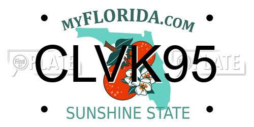 CLVK95 Florida License Plate