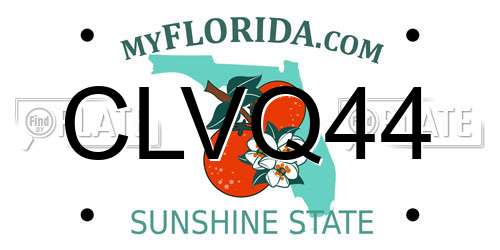 CLVQ44 Florida License Plate