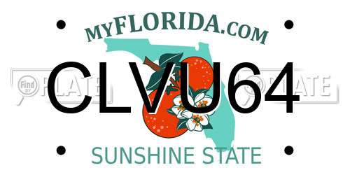 CLVU64 Florida License Plate