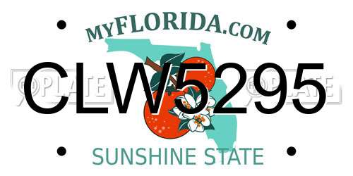 CLW5295 Florida License Plate