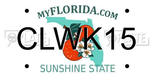 CLWK15 Florida License Plate