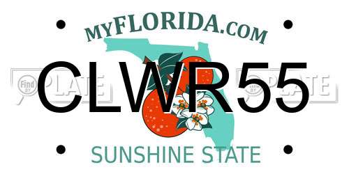 CLWR55 Florida License Plate