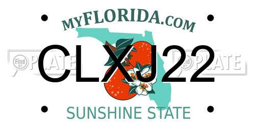 CLXJ22 Florida License Plate