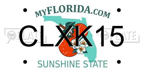 CLXK15 Florida License Plate
