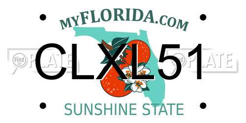CLXL51 Florida License Plate