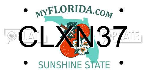 CLXN37 Florida License Plate