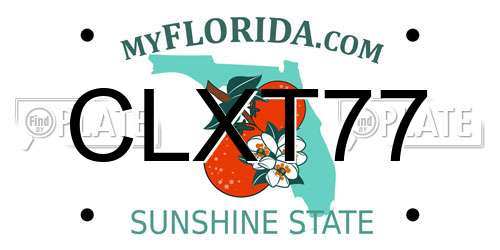 CLXT77 Florida License Plate