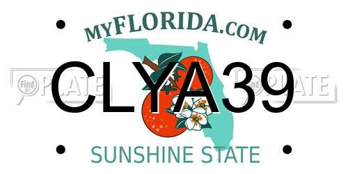 CLYA39 Florida License Plate