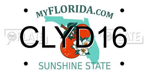 CLYD16 Florida License Plate