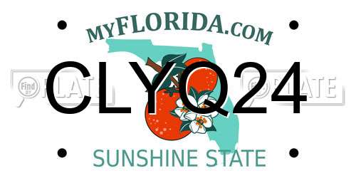 CLYQ24 Florida License Plate