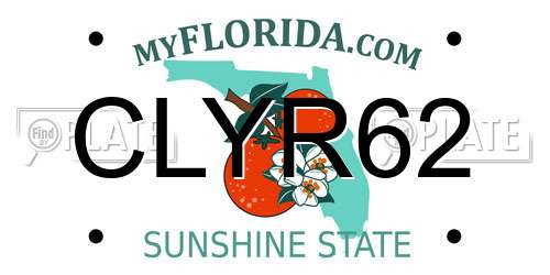CLYR62 Florida License Plate