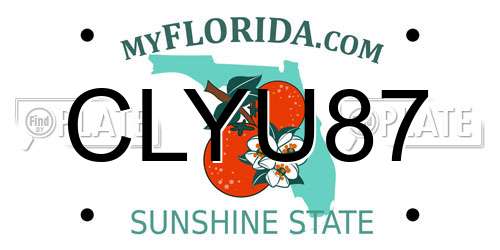 CLYU87 Florida License Plate