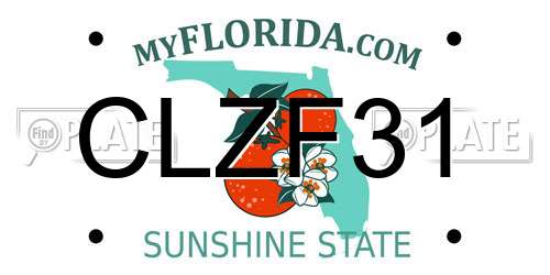 CLZF31 Florida License Plate
