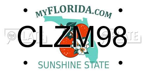 CLZM98 Florida License Plate