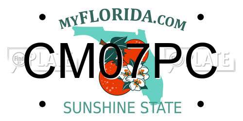 CM07PC Florida License Plate
