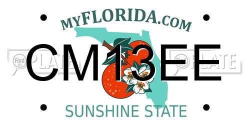 CM13EE Florida License Plate