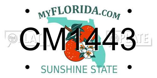 CM1443 Florida License Plate