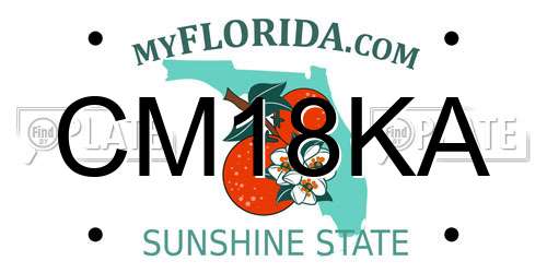CM18KA Florida License Plate