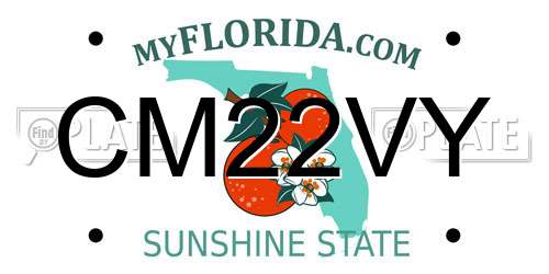 CM22VY Florida License Plate
