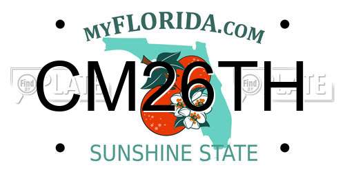 CM26TH Florida License Plate
