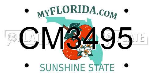 CM3495 Florida License Plate