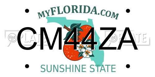 CM44ZA Florida License Plate