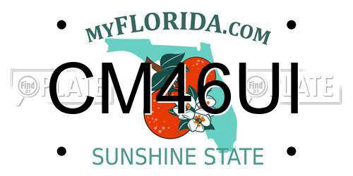 CM46UI Florida License Plate