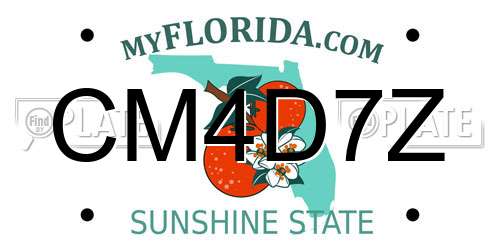 CM4D7Z Florida License Plate
