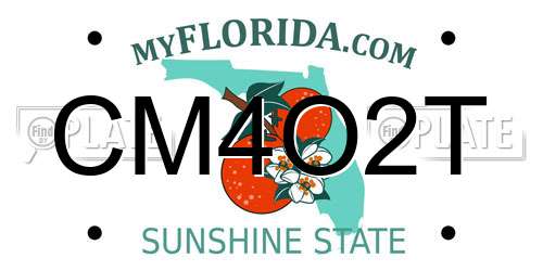CM4O2T Florida License Plate