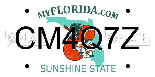 CM4Q7Z Florida License Plate