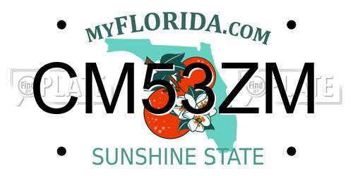 CM53ZM Florida License Plate