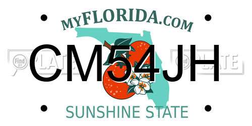 CM54JH Florida License Plate
