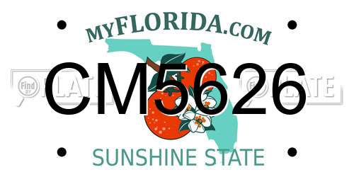CM5626 Florida License Plate