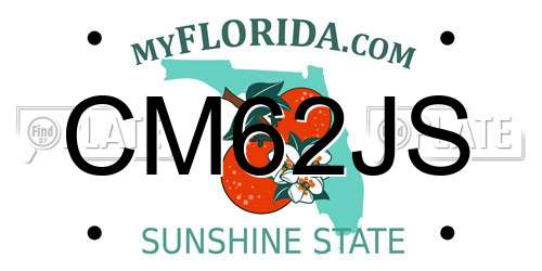 CM62JS Florida License Plate