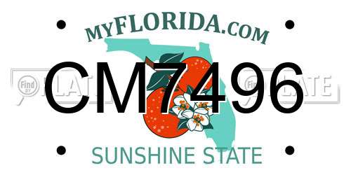 CM7496 Florida License Plate