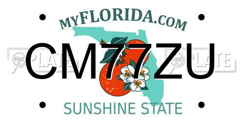 CM77ZU Florida License Plate