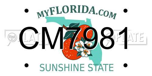 CM7981 Florida License Plate