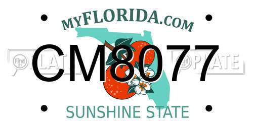 CM8077 Florida License Plate