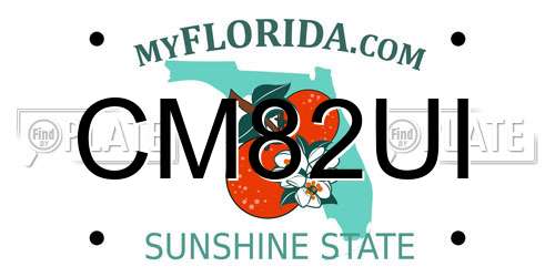 CM82UI Florida License Plate